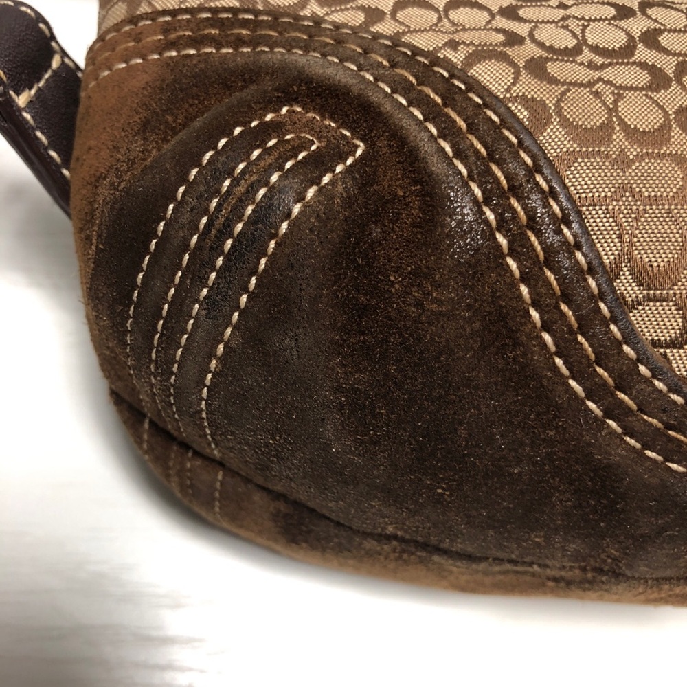 Coach 9764 SMALL Soho Brown Signature C Canvas Backpack w/Suede Trim - Picture 6 of 13